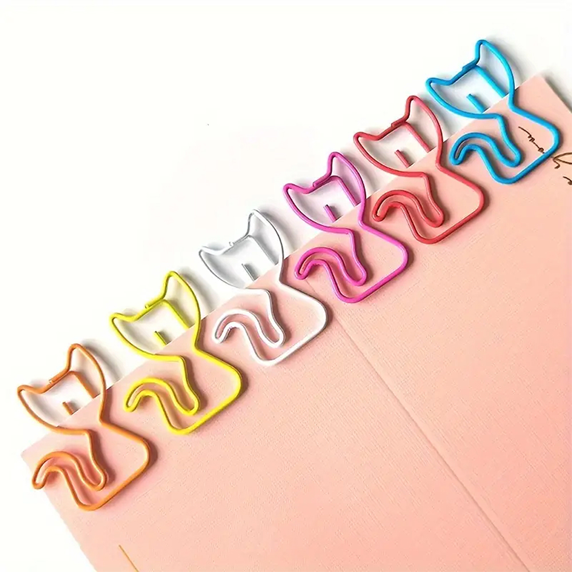 Katzen Büroklammern – 10 Metallclips in Katzenform Motiv