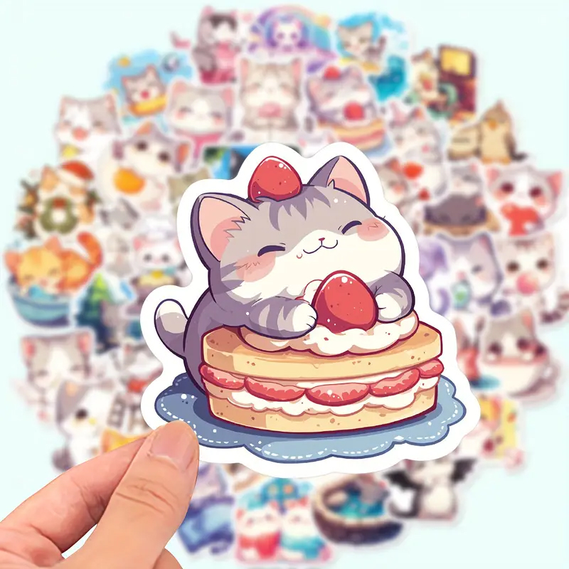 Katzen Sticker Set – 50 Motive, Vinyl, wasserfest und glänzend