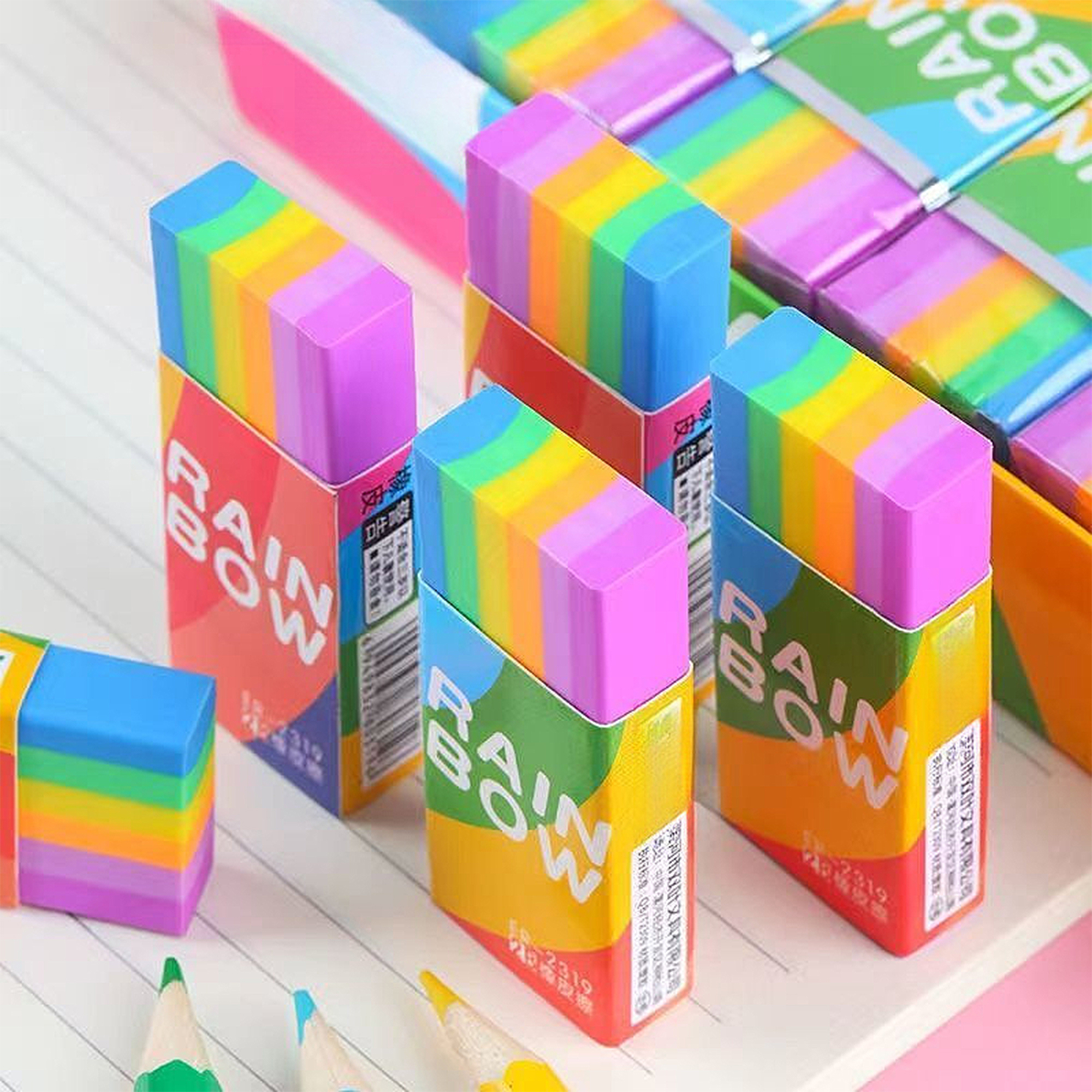 Regenbogen Radiergummi Set – Zwei Stück im farbenfrohen Design