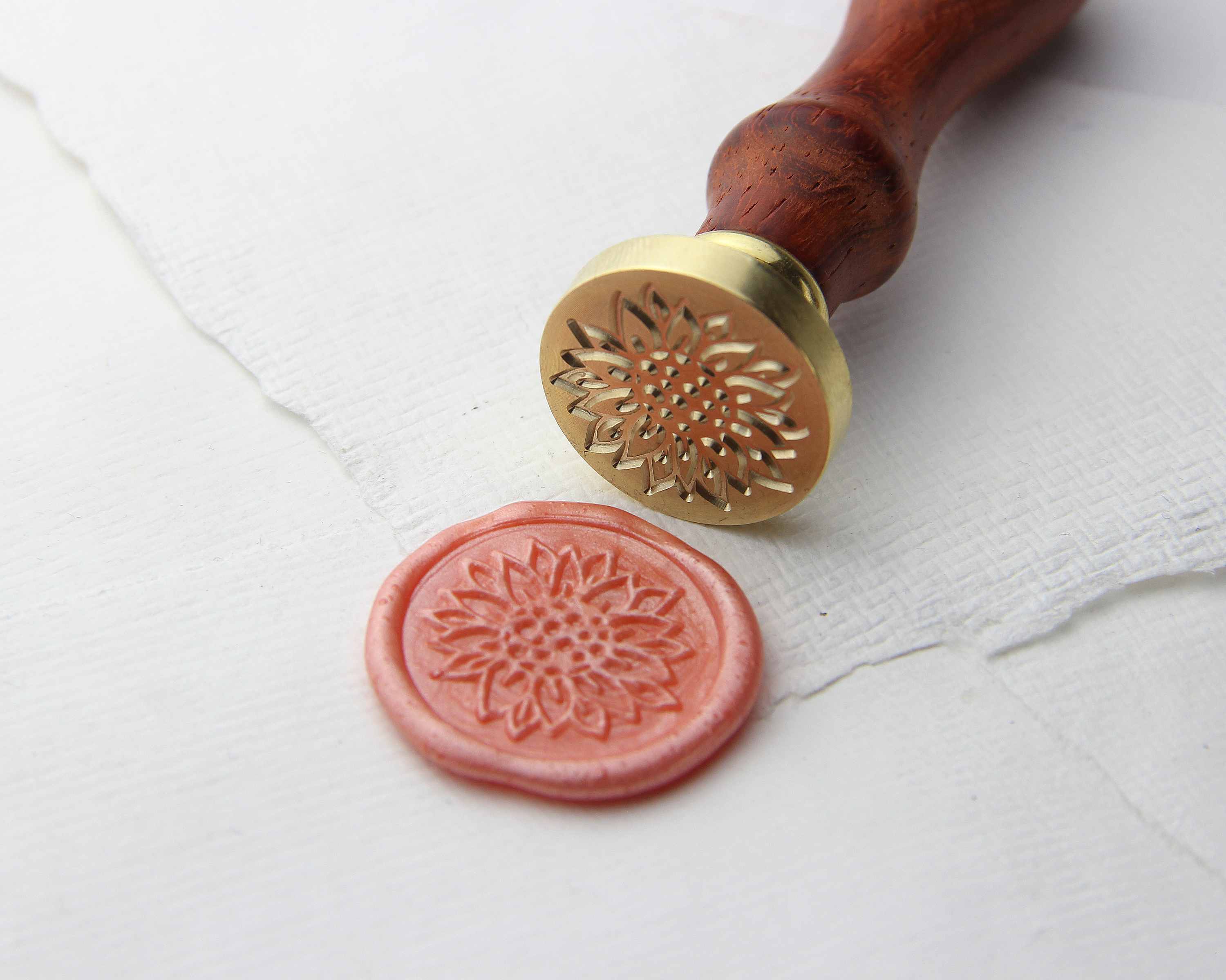 Siegelstempel, Sonnenblume, Ø 25mm – Siegel, Stempel, Petschaft, Wachssiegel, Brieffreundschaft, Hochzeitseinladungen