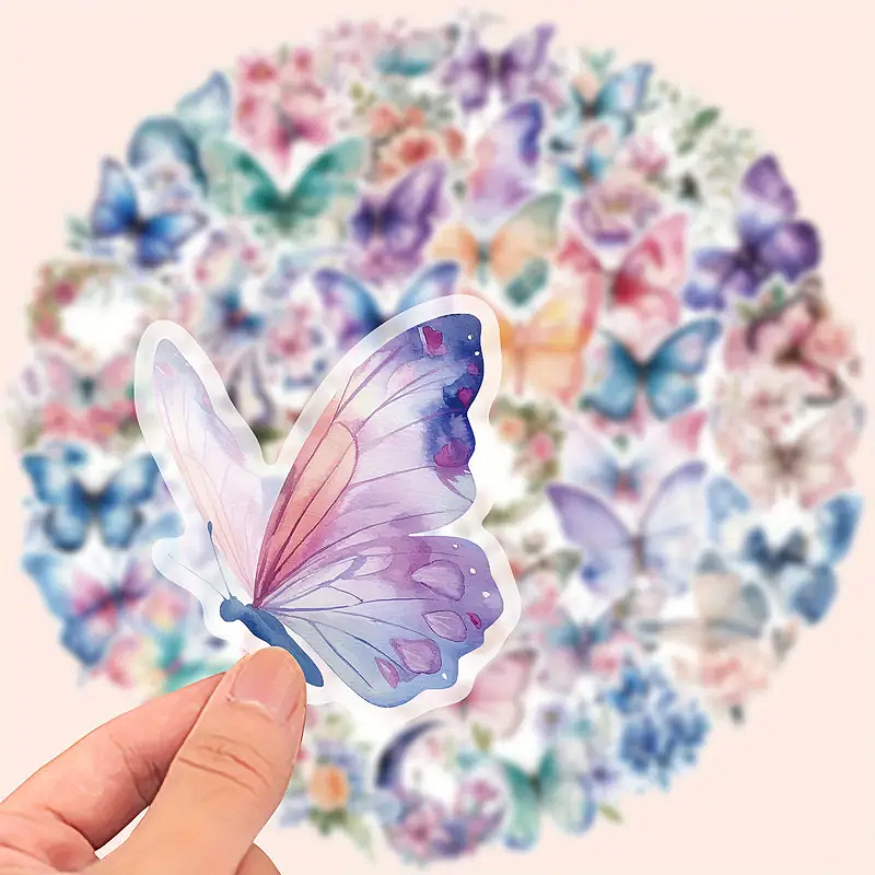 Schmetterling Sticker Set transparent – 50 Motive aus PET-Folie