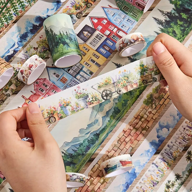 Washi Tape Set Reise Landschaft – 20 Rollen mit Papiermotiven