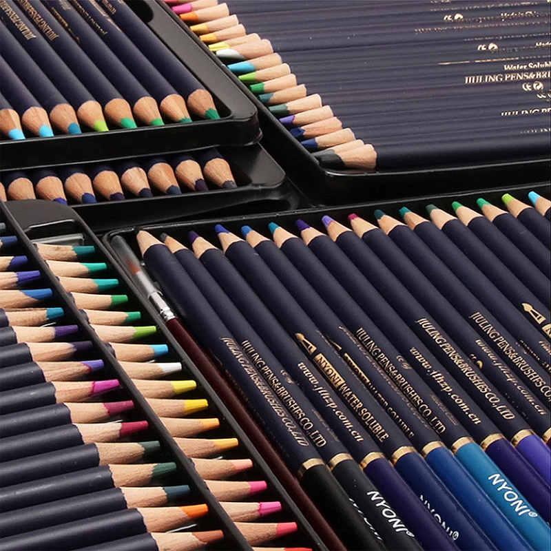 Wasserlösliche Buntstifte Set – Auswahl von 12 bis 100 Farben