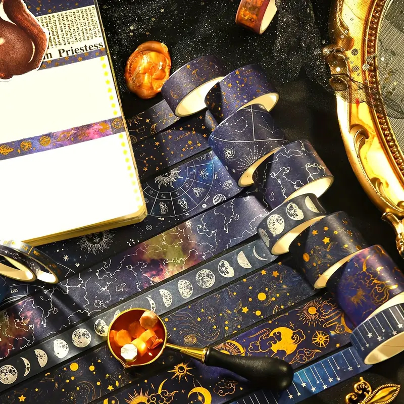 Washi Tape Set Universum – 20 Rollen mit Galaxie- und Sternenmotiv