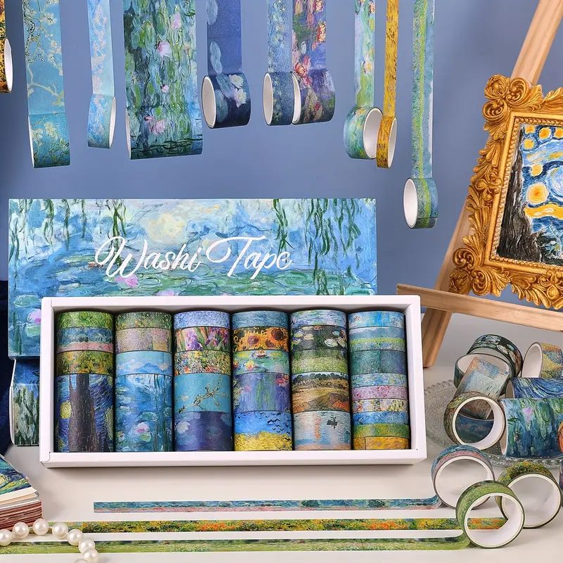 Washi Tape Set Van Gogh – 32 Rollen Reispapier inspiriert von Kunstwerken