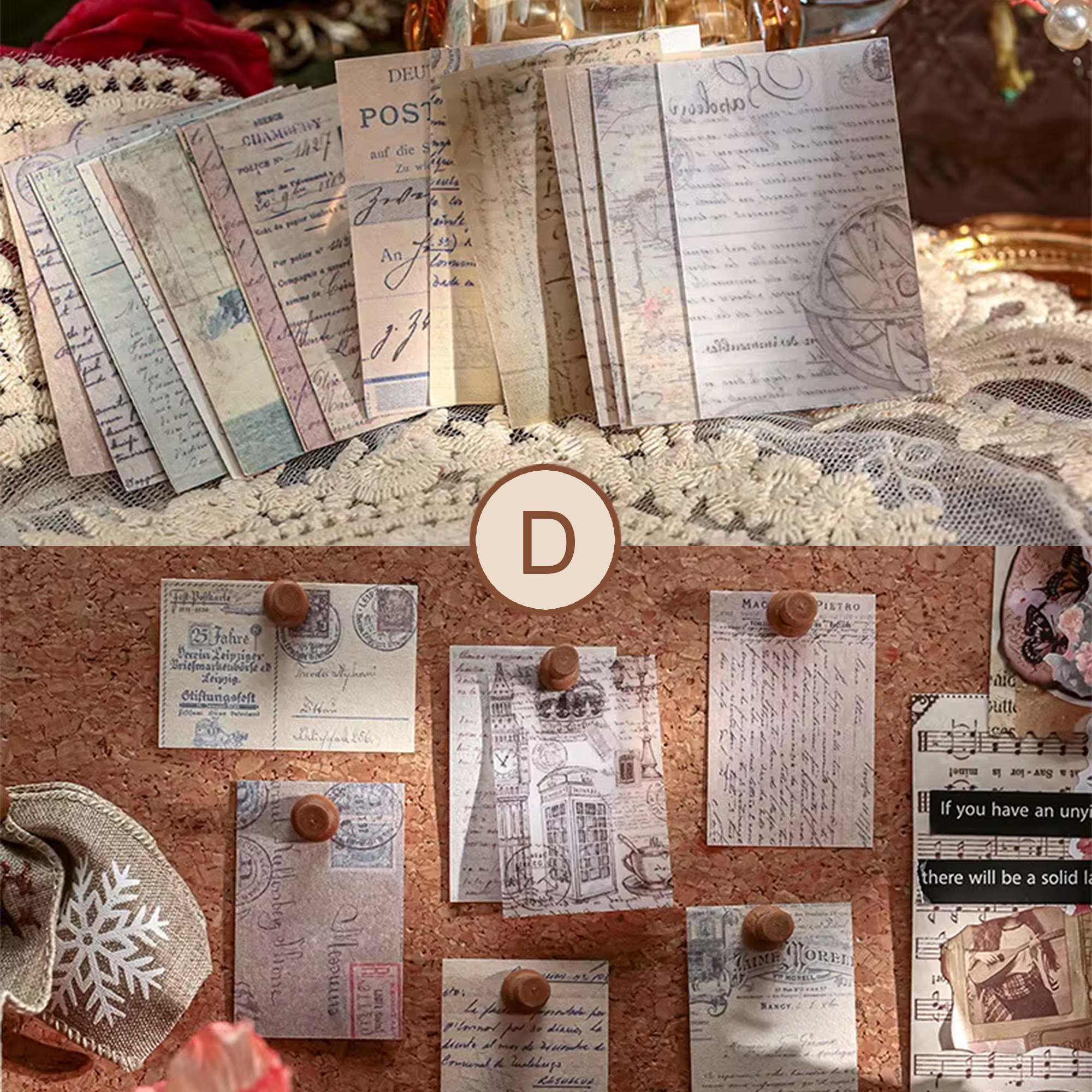 Mini Scrapbook Papierbuch Retro – 360 Blätter, extra dickes Material