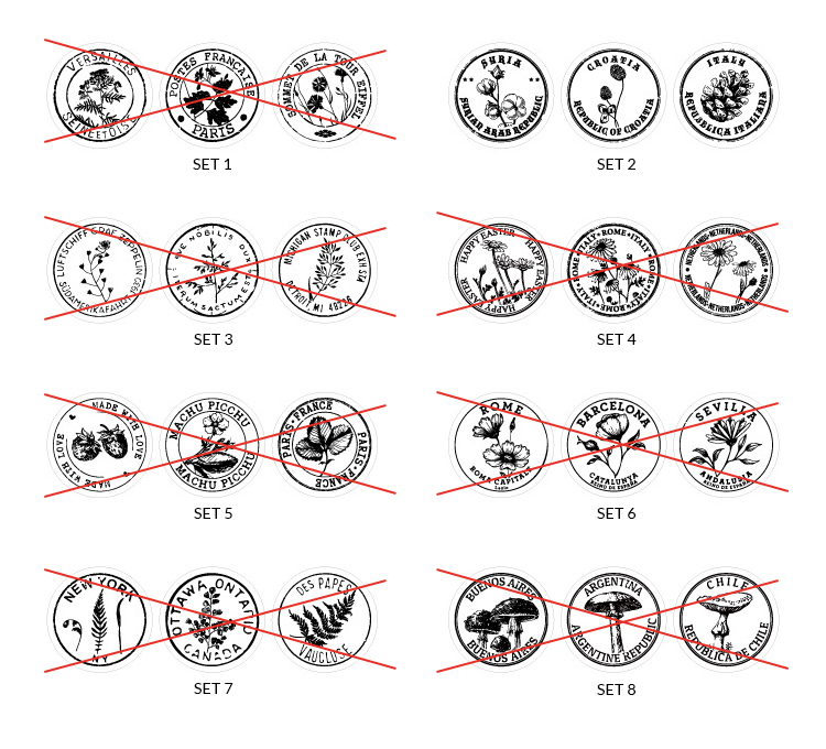 Holzstempel Pflanzen Set – 3-teiliges rundes Motiv-Set für DIY Projekte