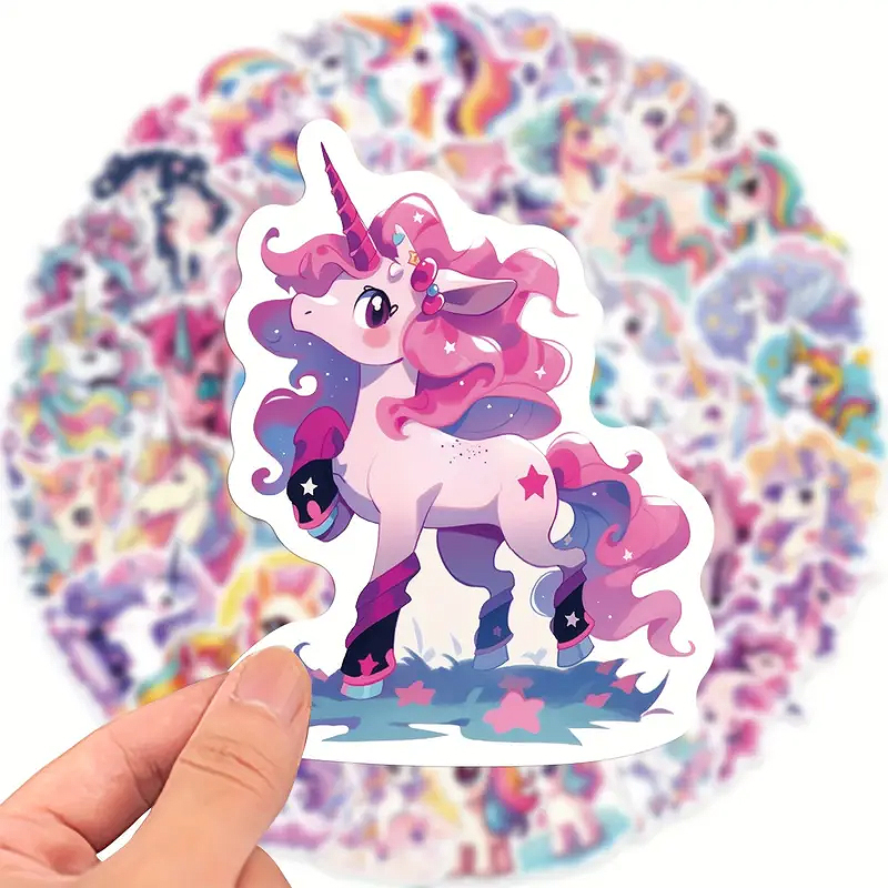 Einhorn Sticker für Kinder – 50 matte Vinyl-Aufkleber im Set
