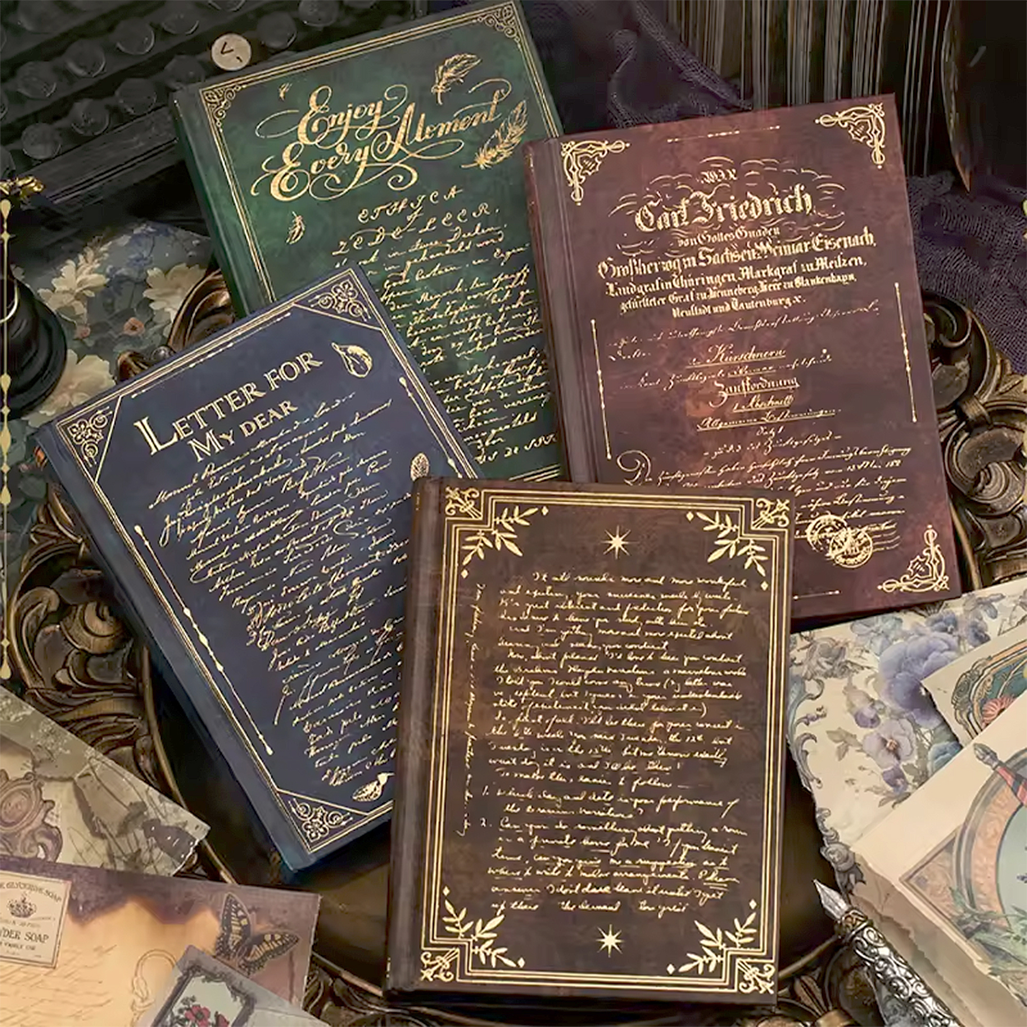 Retro Scrapbooking Notizbuch – Europäischer Vintage Stil, Handliches Format