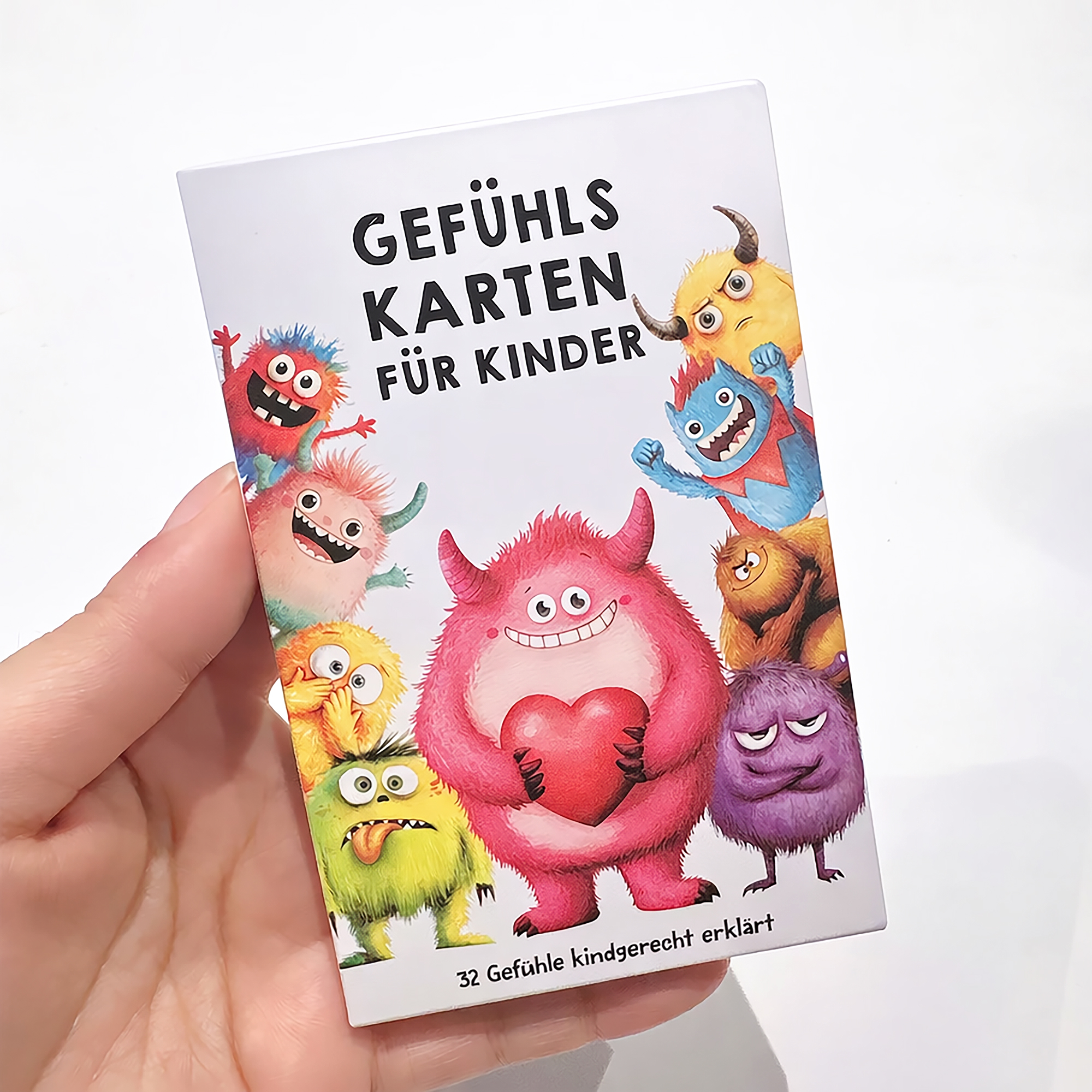 Emotionskarten für Kinder – 32 Gefühlskarten mit Monster Motiven