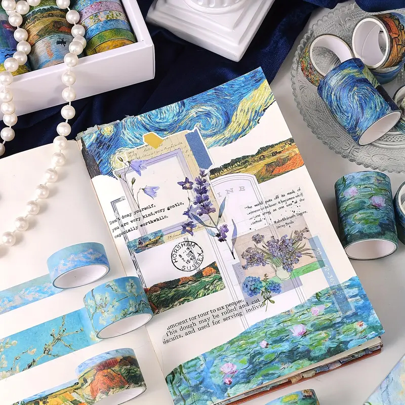 Washi Tape Set Van Gogh – 32 Rollen Reispapier inspiriert von Kunstwerken