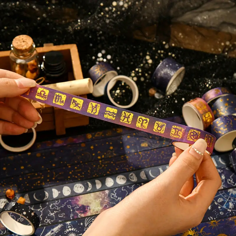 Washi Tape Set Universum – 20 Rollen mit Galaxie- und Sternenmotiv