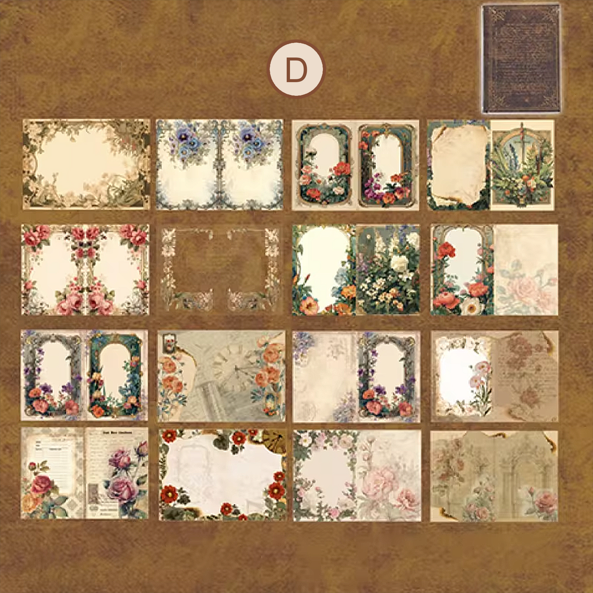 Retro Scrapbooking Notizbuch – Europäischer Vintage Stil, Handliches Format