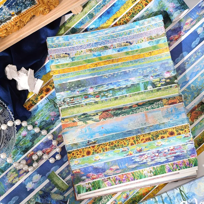 Washi Tape Set Van Gogh – 32 Rollen Reispapier inspiriert von Kunstwerken