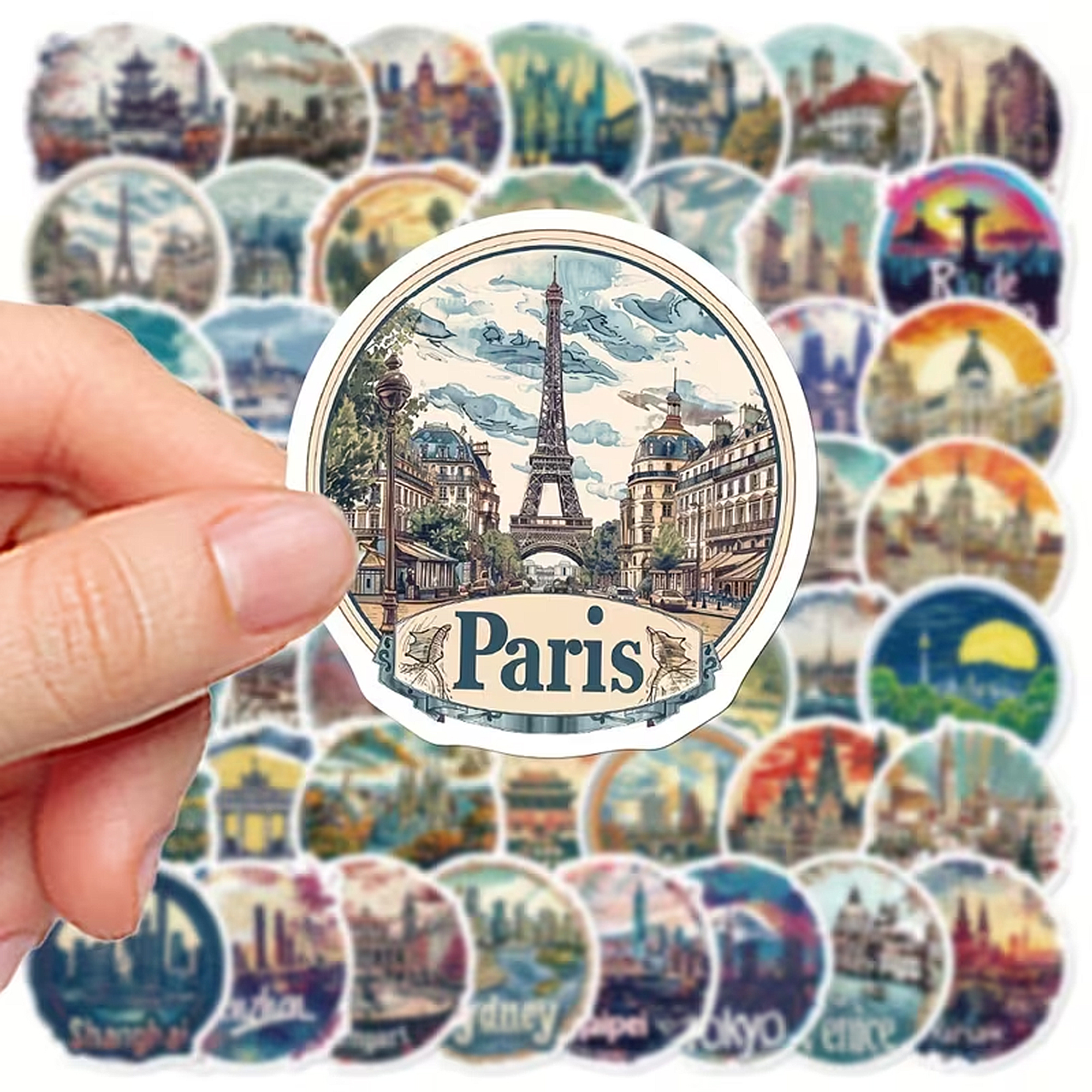 City Sticker Set – 50 ikonische Städte und Wahrzeichen als Vinyl-Sticker