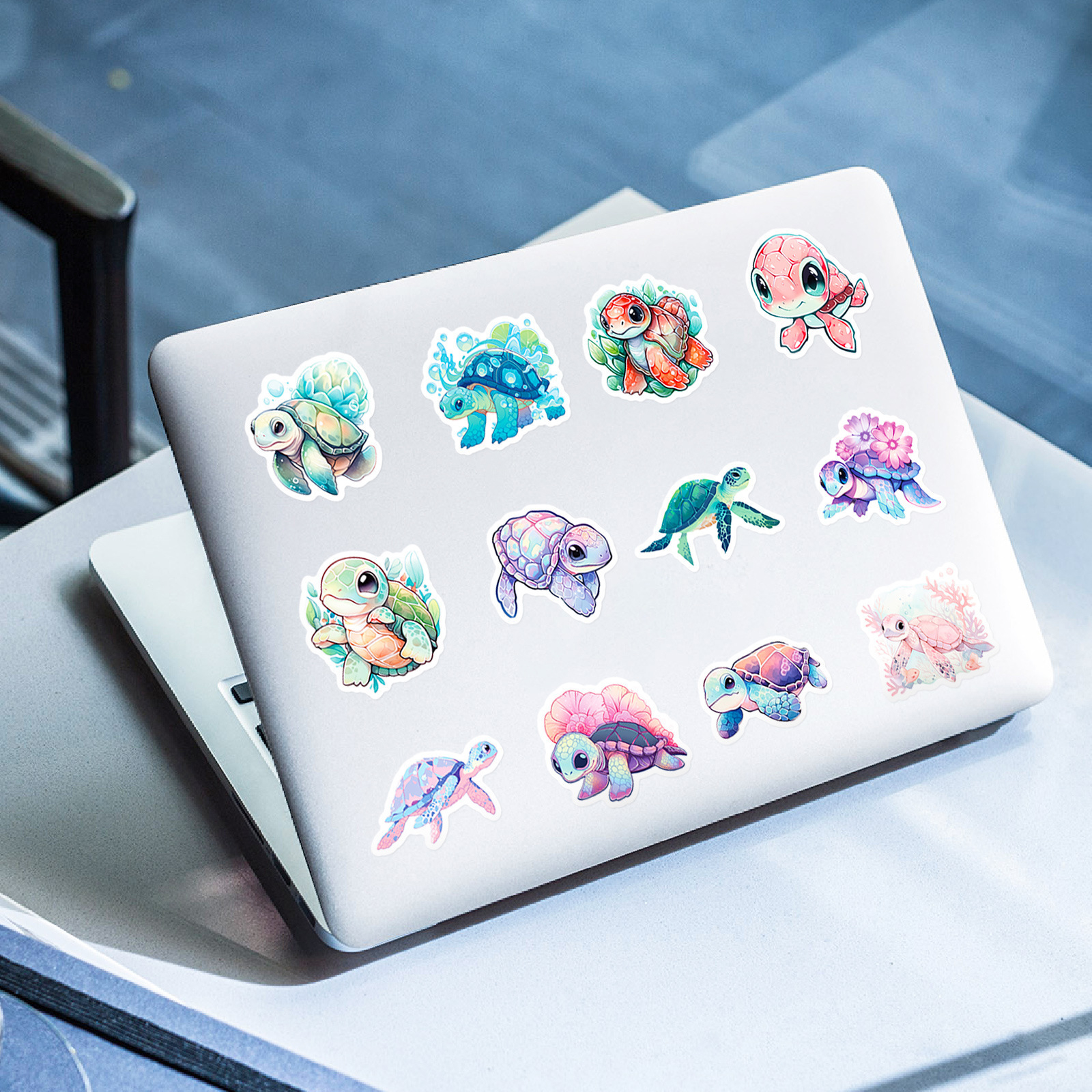 Schildkröten Sticker Set – 50 bunte Cartoon Vinyl Sticker