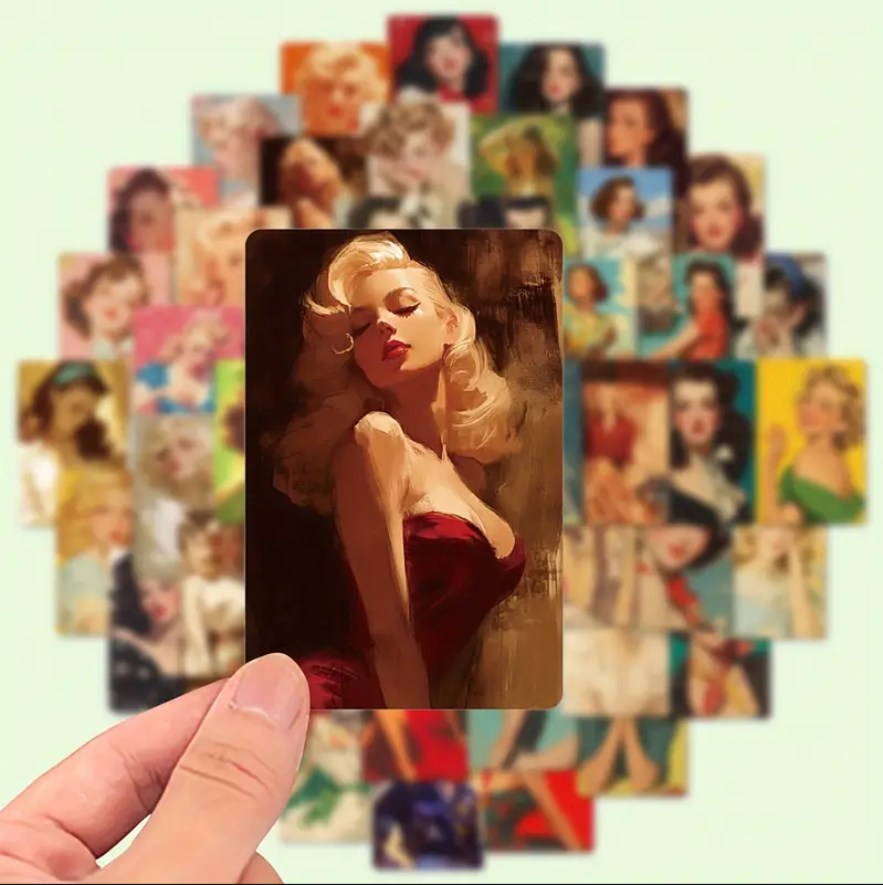 Retro Pin-up Sticker Set – 50 wasserfeste Vintage-Frauenmotive