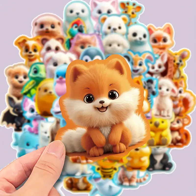 Cartoon Tiere Sticker Set – 50 Motive Vinyl, wasserfest, 5 cm