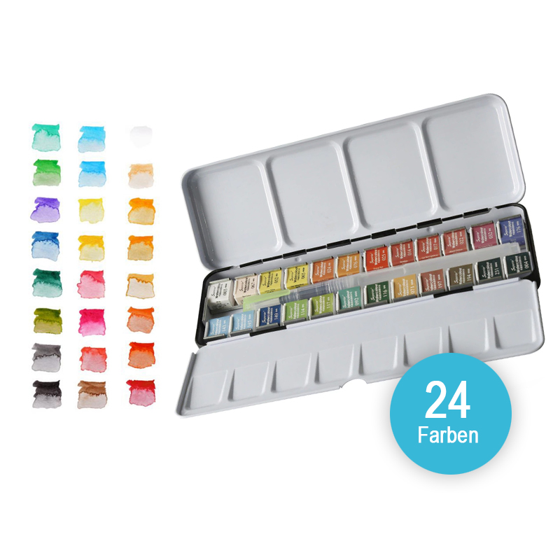 Wasserfarben Set – Auswahl aus 12 bis 48 brillanten Farbtönen