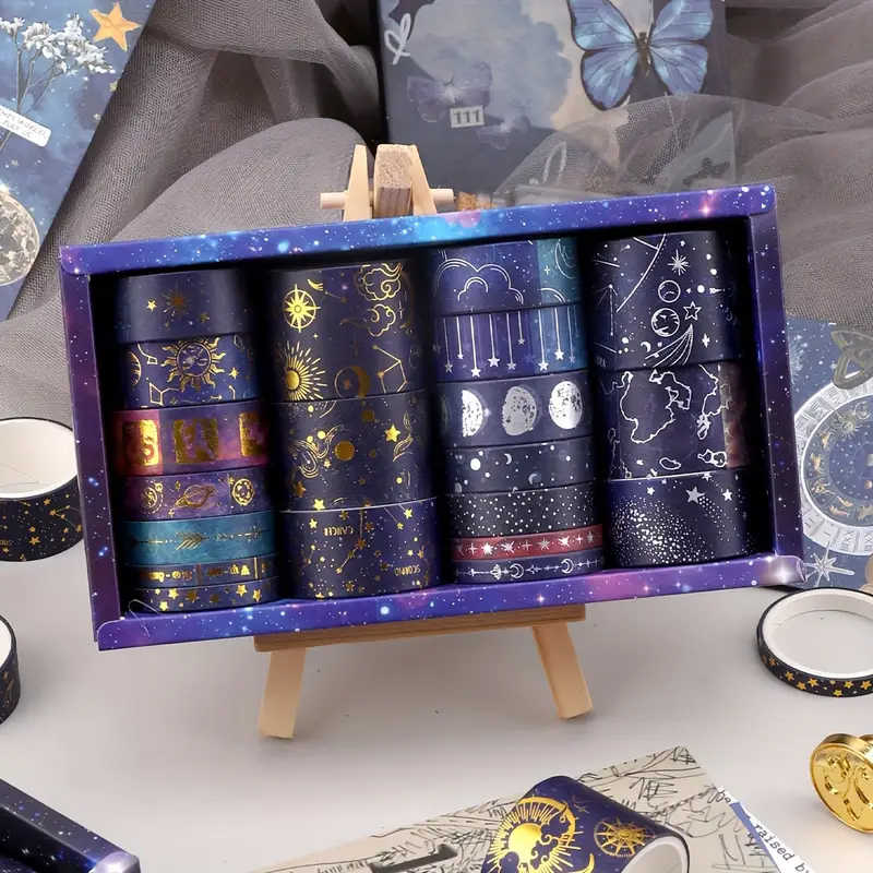 Washi Tape Set Universum – 20 Rollen mit Galaxie- und Sternenmotiv