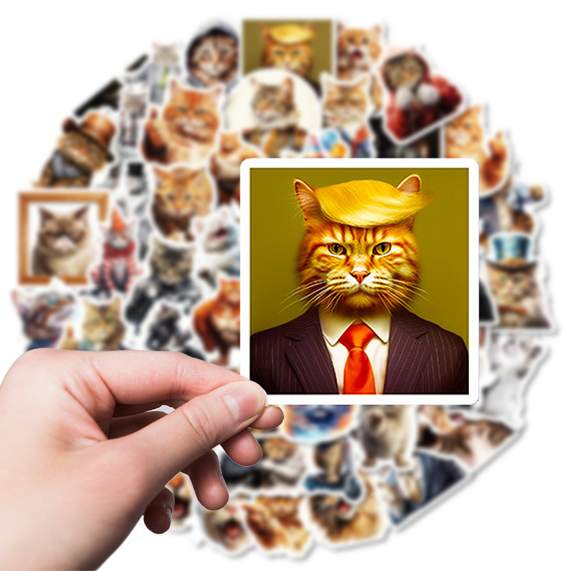 Katzen Sticker Set – 50 matte Vinyl-Aufkleber mit Katzenmotiven