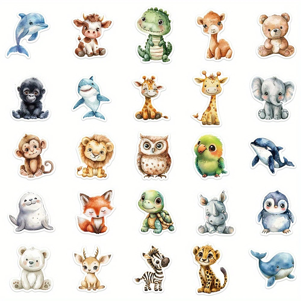 Babytiere Sticker Set – 50 Vinyl-Tiersticker selbstklebend