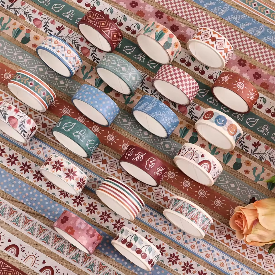 Boho Washi-Tape Set – 20 Motive im trendigen Boho-Stil