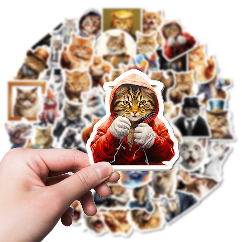Katzen Sticker Set – 50 matte Vinyl-Aufkleber mit Katzenmotiven