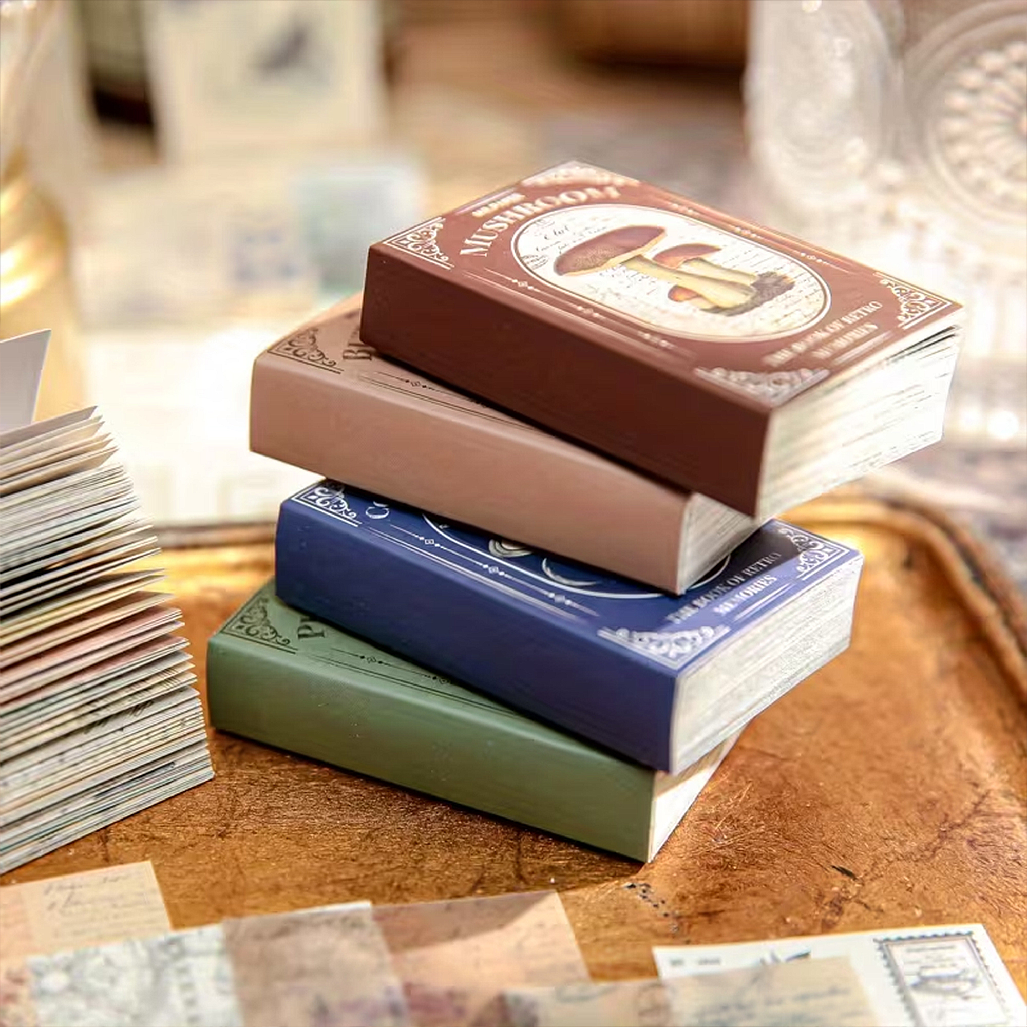 Retro Dekopapier Set – 100 Blätter mit Pflanzen- und Blumenmotiven
