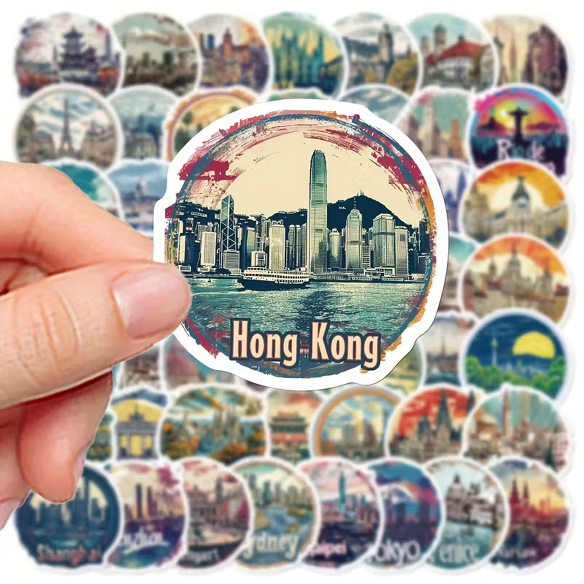 City Sticker Set – 50 ikonische Städte und Wahrzeichen als Vinyl-Sticker