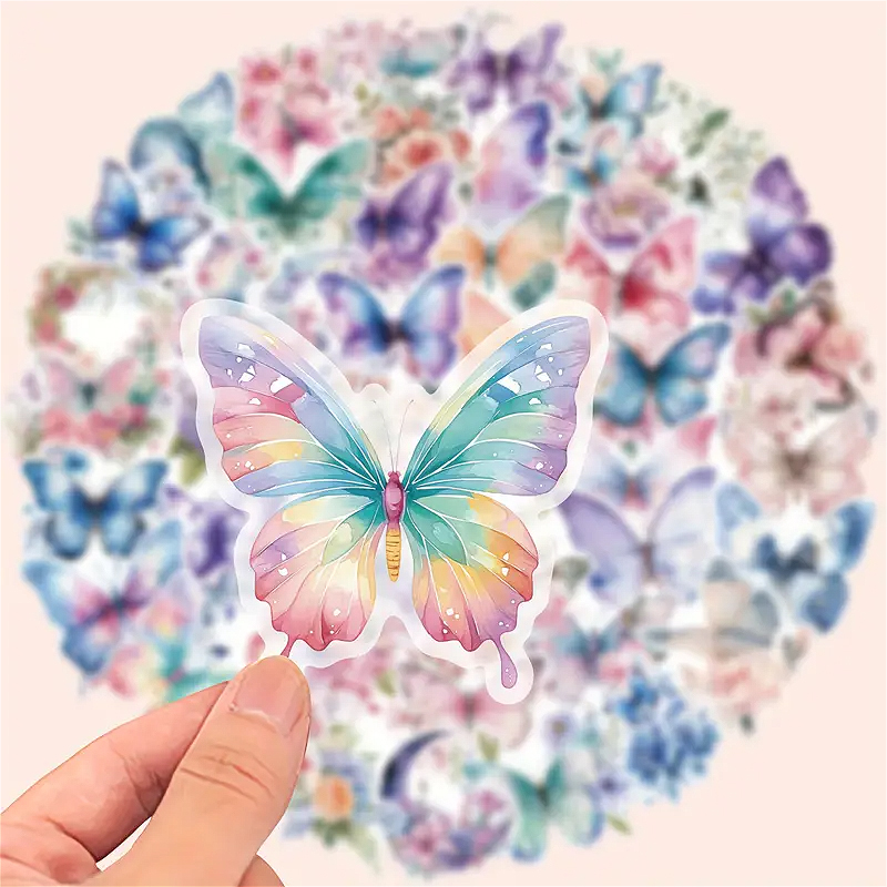 Schmetterling Sticker Set transparent – 50 Motive aus PET-Folie