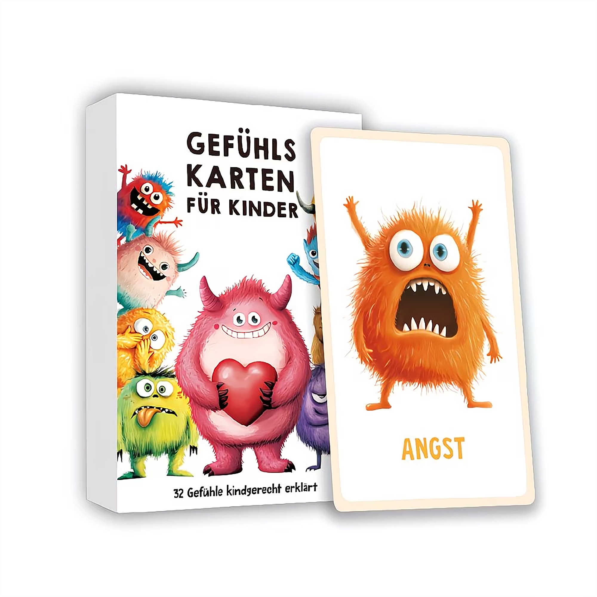 Emotionskarten für Kinder – 32 Gefühlskarten mit Monster Motiven