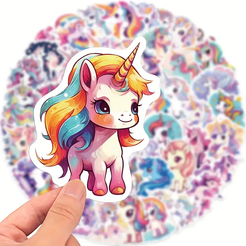 Einhorn Sticker für Kinder – 50 matte Vinyl-Aufkleber im Set