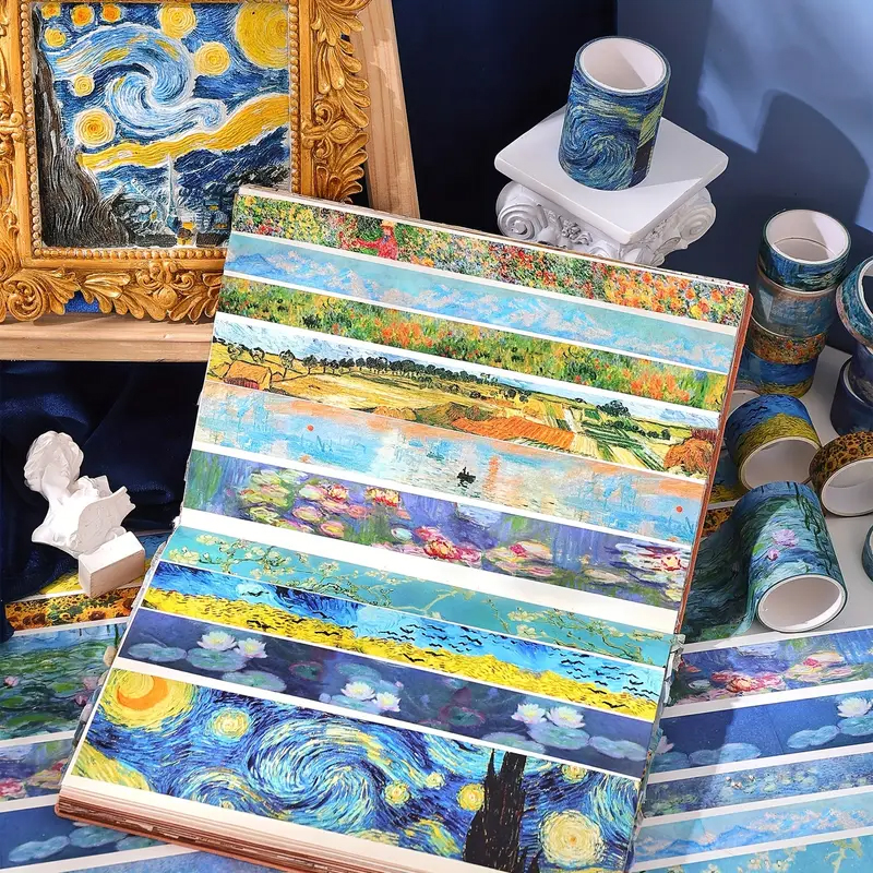 Washi Tape Set Van Gogh – 32 Rollen Reispapier inspiriert von Kunstwerken