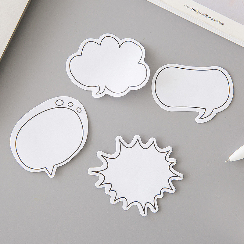 Sprechblasen Haftnotizen – Vier Motive im japanisch inspirierten Design