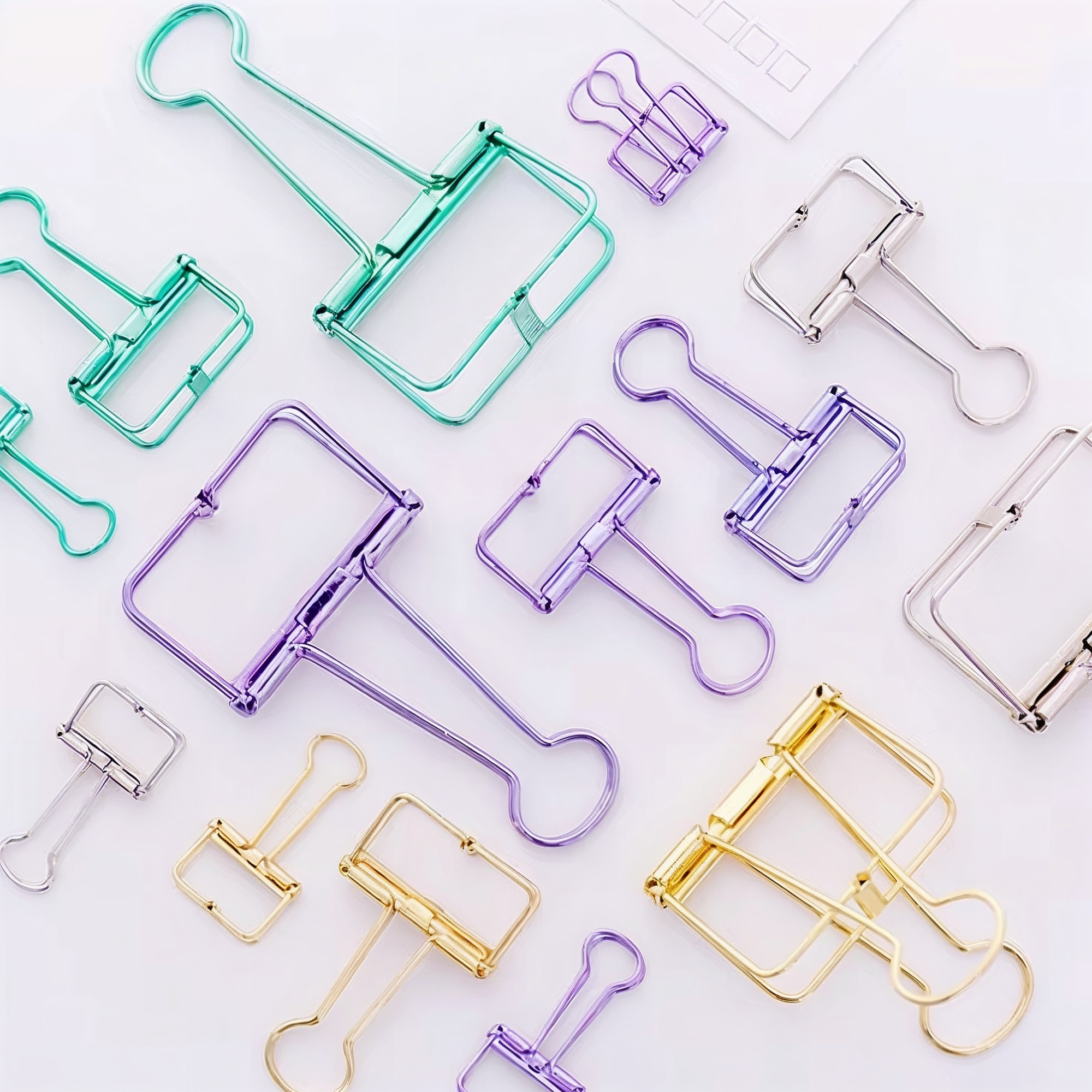 Binder Clip für Dokumente – 2 Stück, Metall, verschiedene Farben