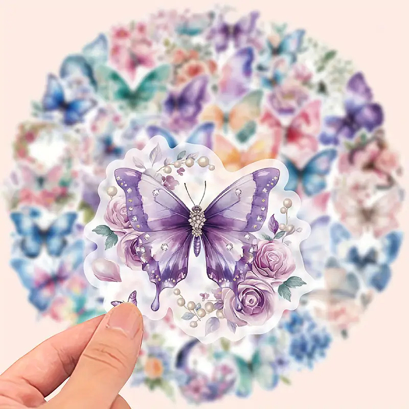 Schmetterling Sticker Set transparent – 50 Motive aus PET-Folie