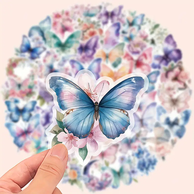 Schmetterling Sticker Set transparent – 50 Motive aus PET-Folie