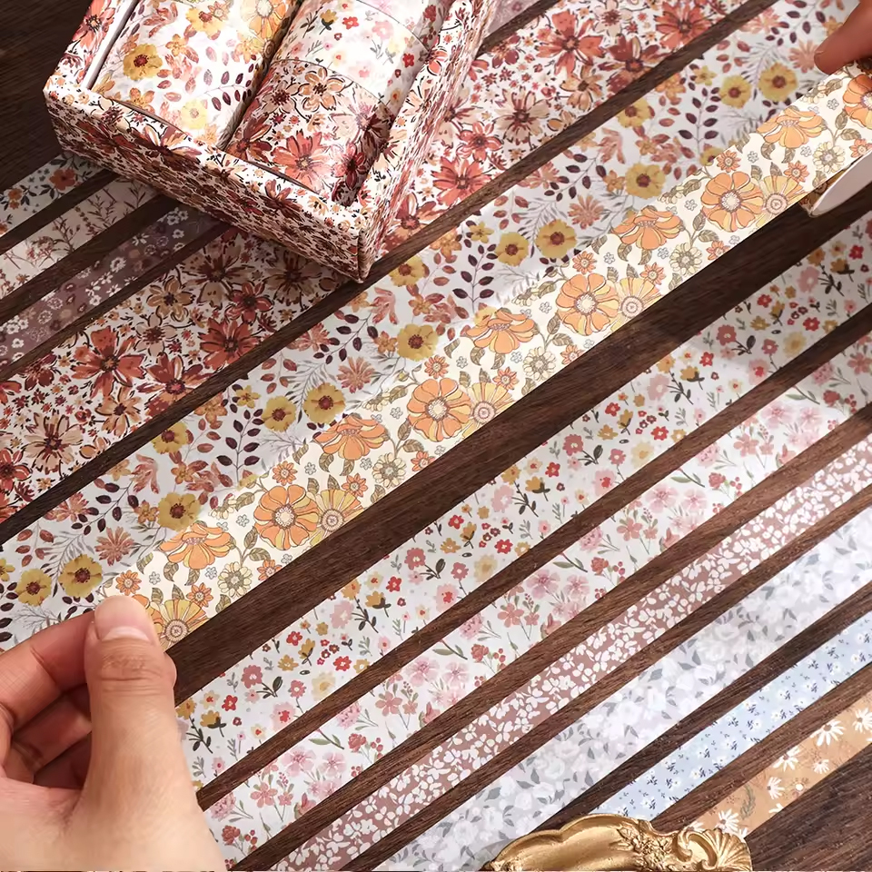 Washi Tape Set Floral – 12 Rollen mit Blumen- und Naturmotiven