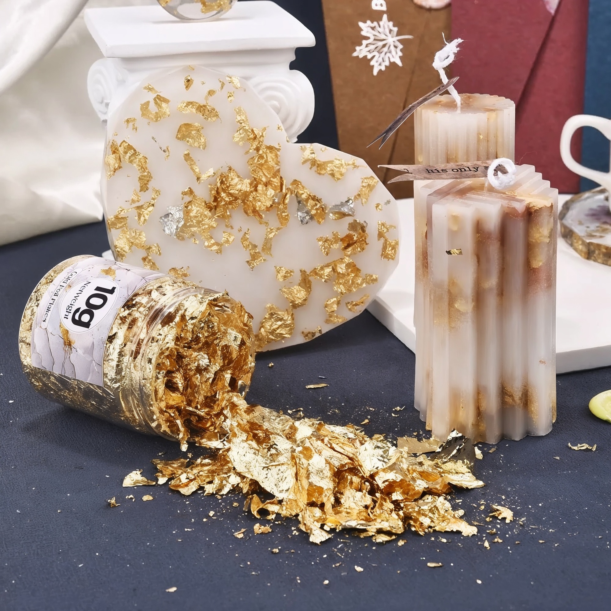 Goldflocken für Epoxidharz – 10 g Flasche, vielseitige Farbvielfalt