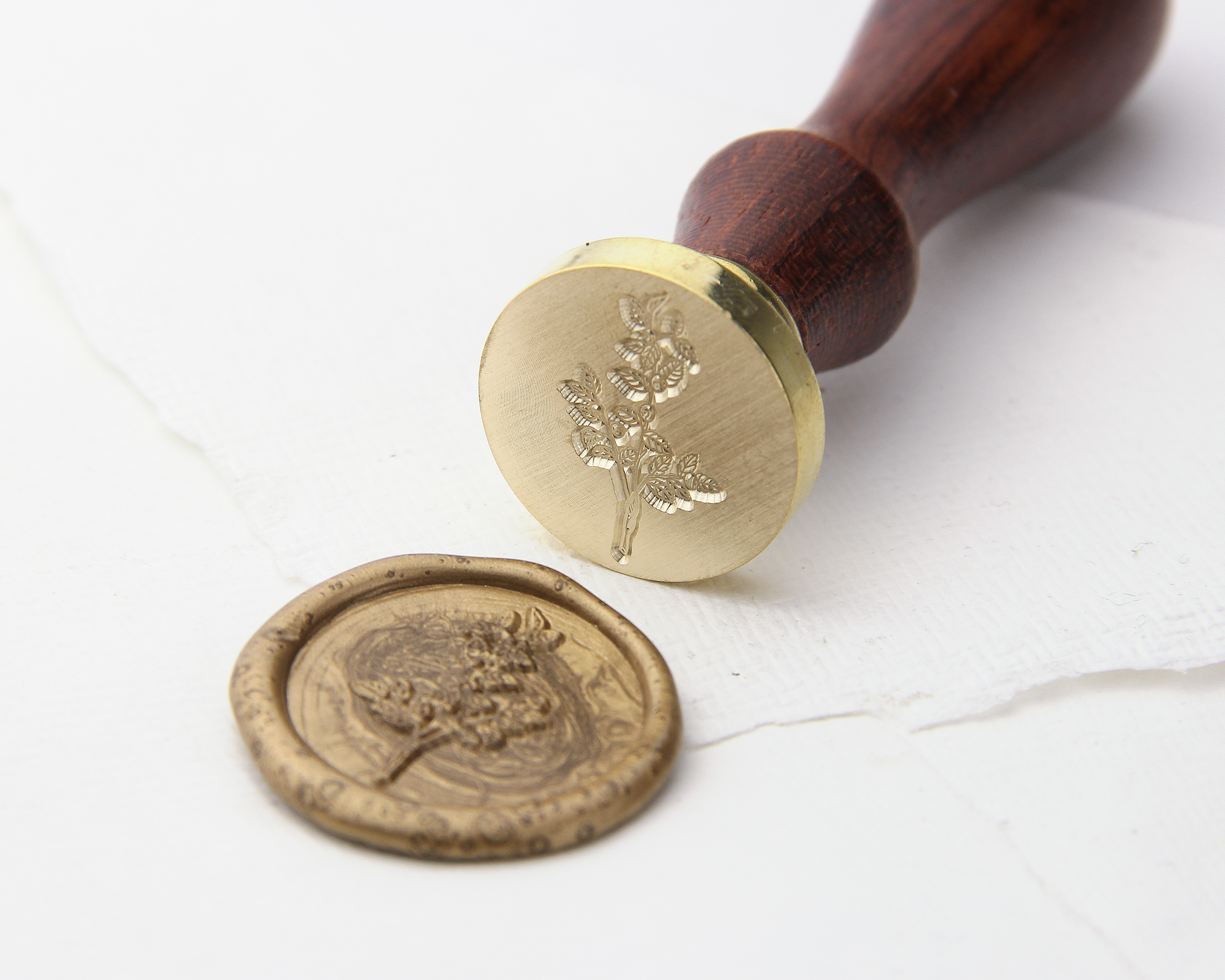 Siegelstempel, Strauch, Ø 25mm – Siegel, Stempel, Petschaft, Wachssiegel, Brieffreundschaft, Hochzeitseinladungen