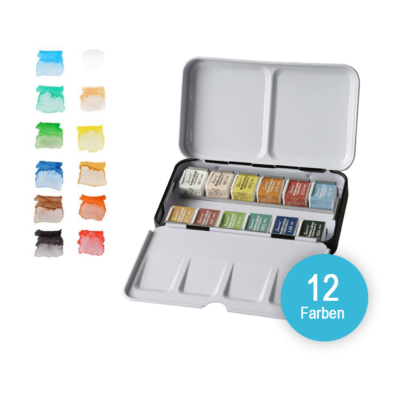 Wasserfarben Set – Auswahl aus 12 bis 48 brillanten Farbtönen