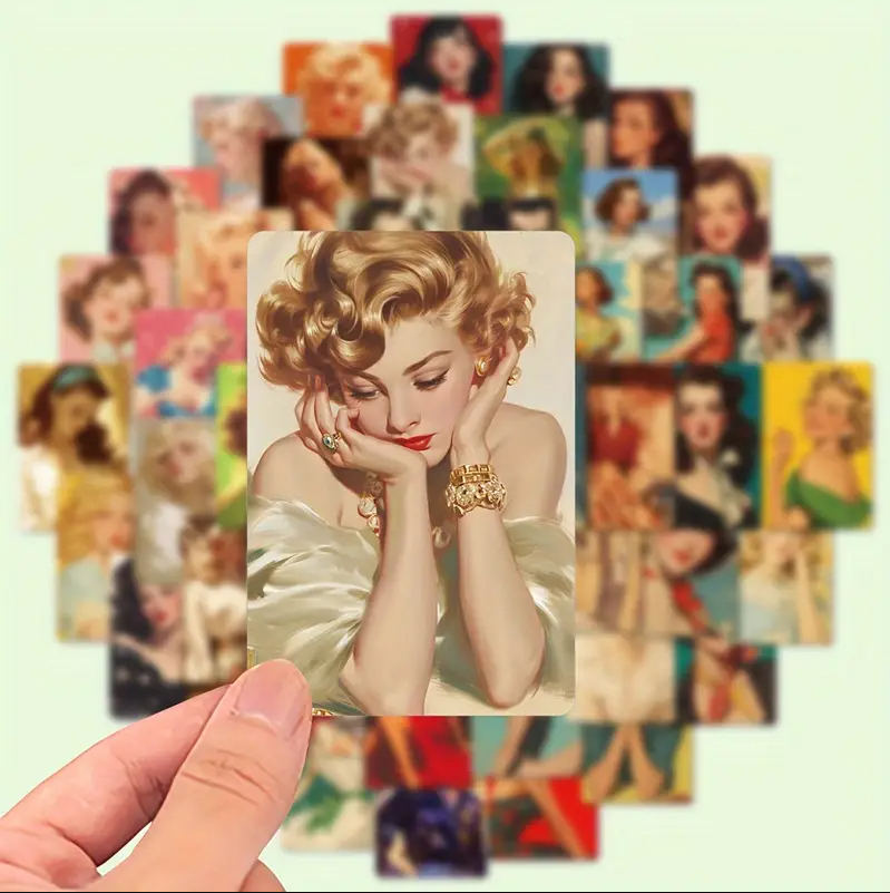 Retro Pin-up Sticker Set – 50 wasserfeste Vintage-Frauenmotive