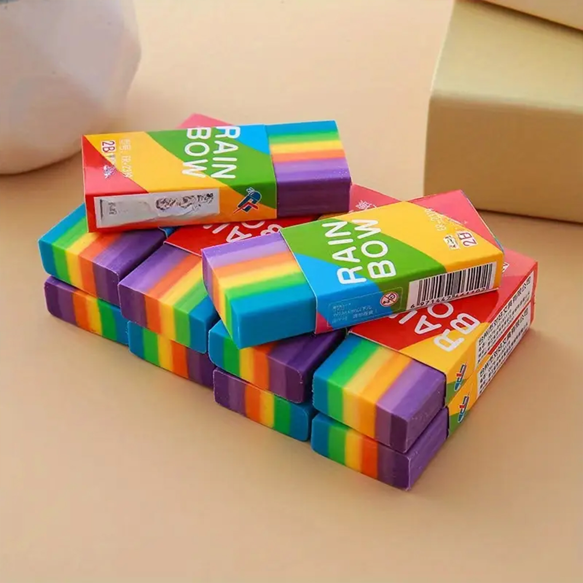Regenbogen Radiergummi Set – Zwei Stück im farbenfrohen Design