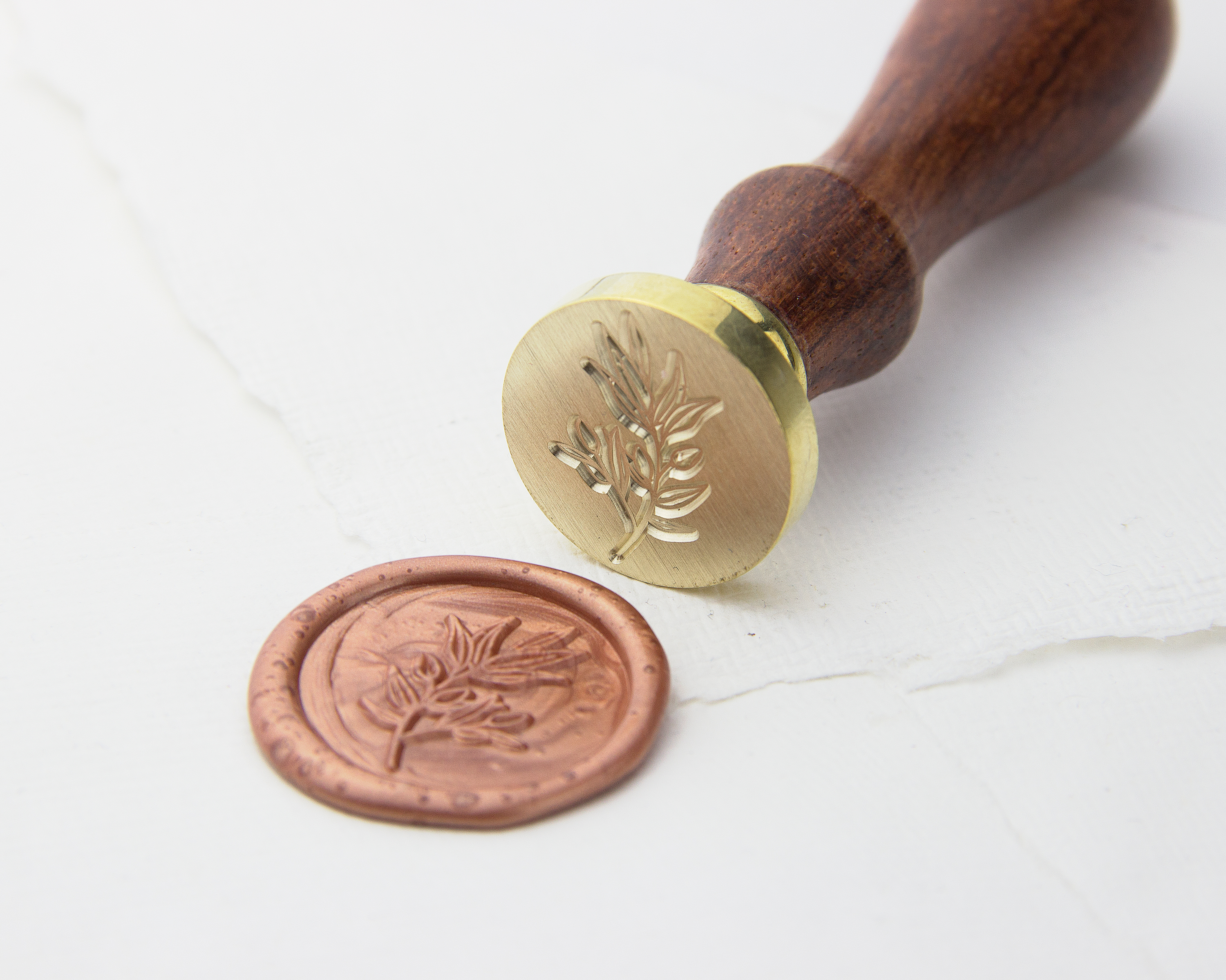 Siegelstempel, Olivenzweig, Ø 25mm – Siegel, Stempel, Petschaft, Wachssiegel, Brieffreundschaft, Hochzeitseinladungen