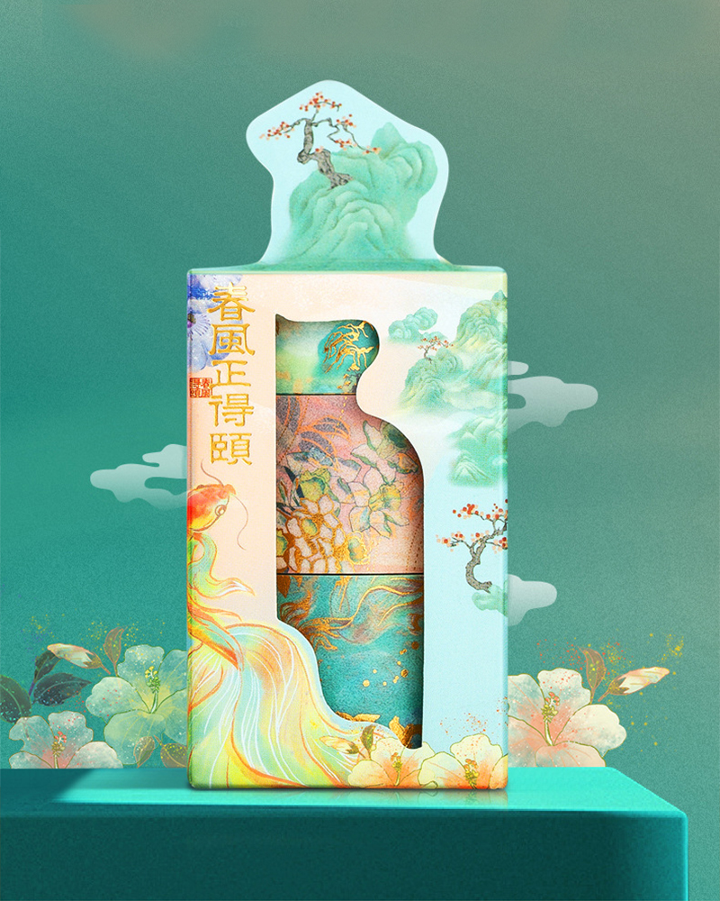 Washi Tape 3er-Set mit Goldfolie - "Asian Spring"