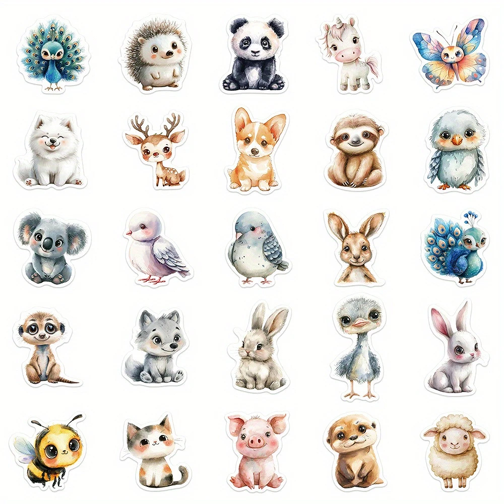 Babytiere Sticker Set – 50 Vinyl-Tiersticker selbstklebend
