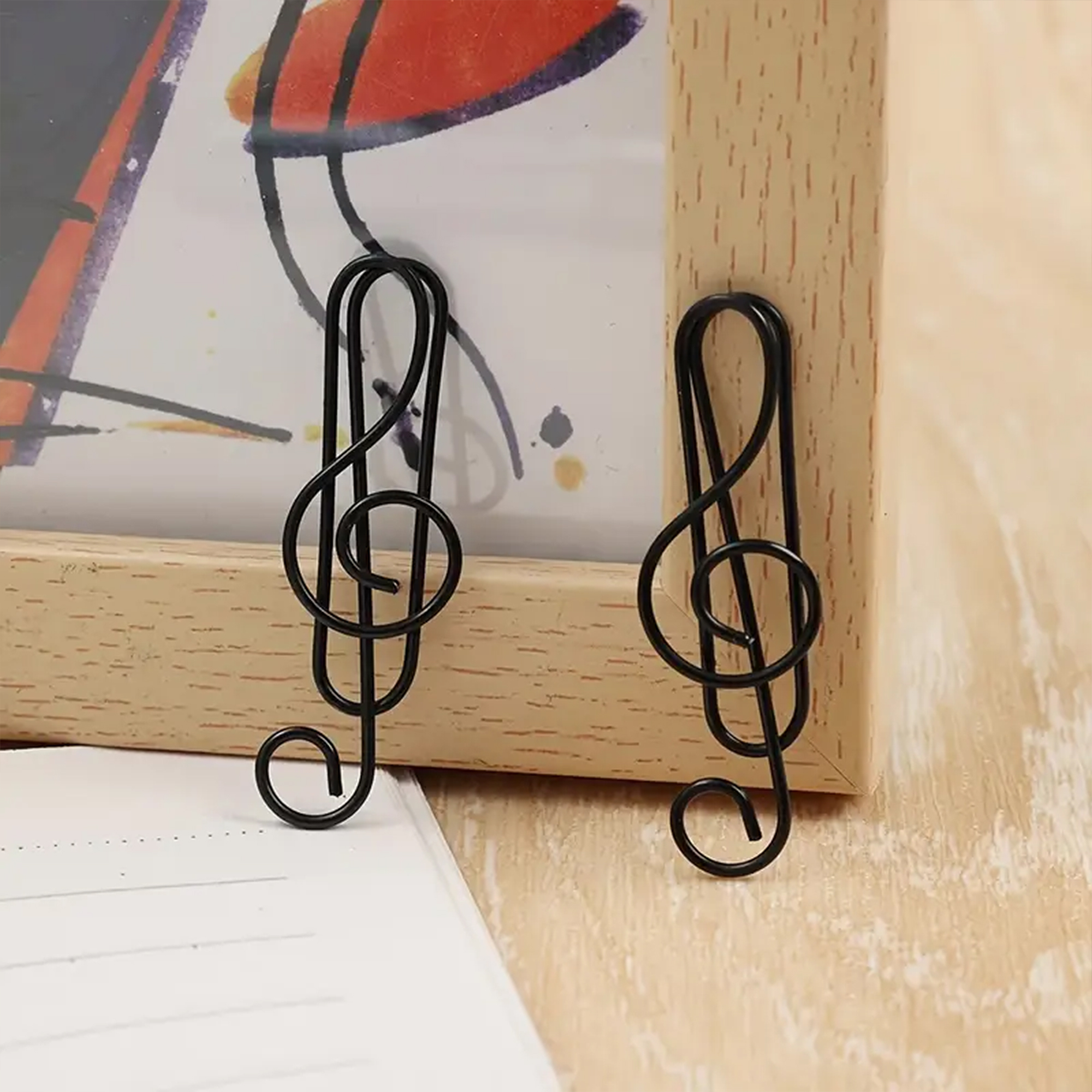 Musiknoten Büroklammern – Metall, Schwarz und Gold, 10er Set