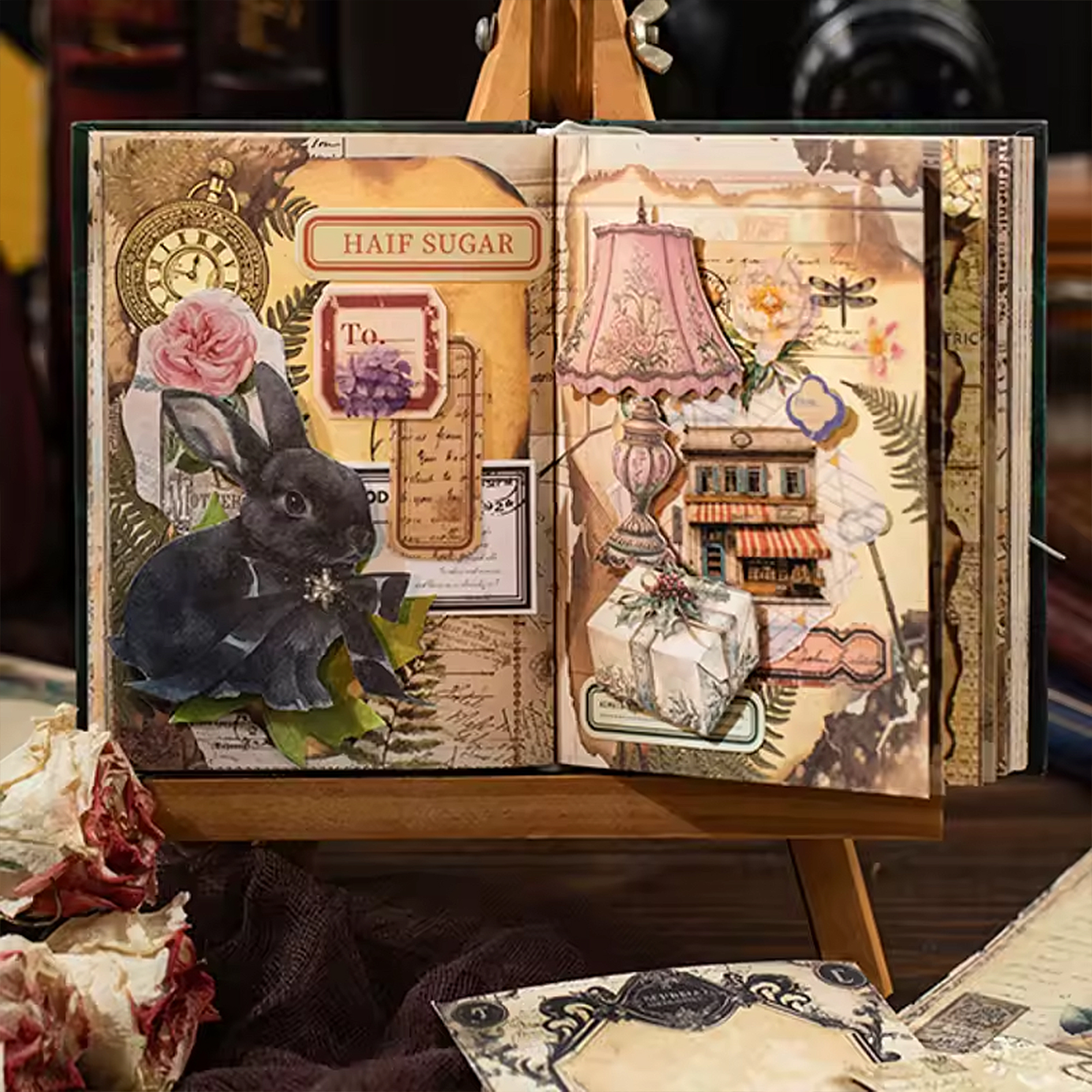 Retro Scrapbooking Notizbuch – Europäischer Vintage Stil, Handliches Format