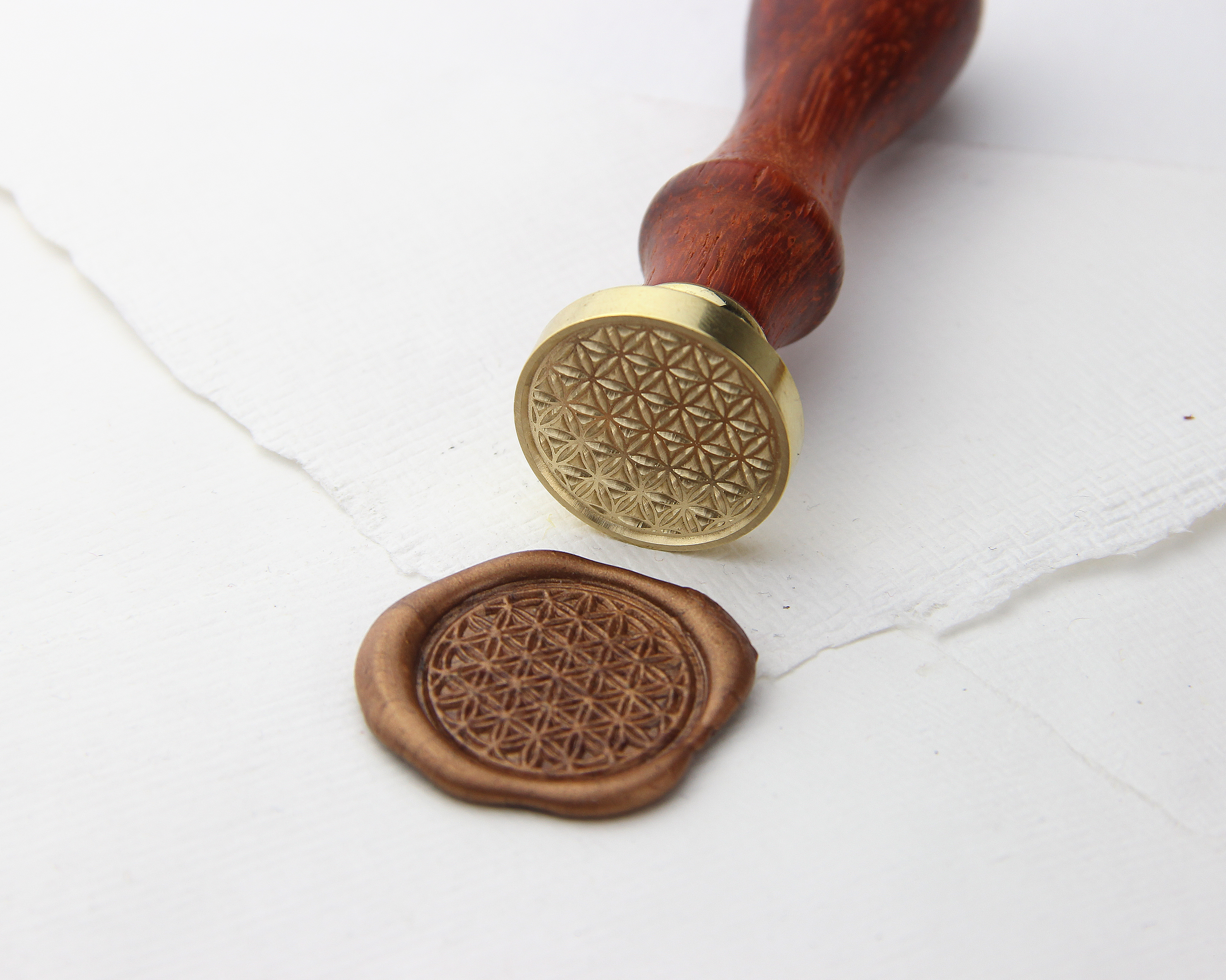 Siegelstempel, Blume des Lebens, Ø 25mm – Siegel, Stempel, Petschaft, Wachssiegel, Brieffreundschaft, Hochzeitseinladungen